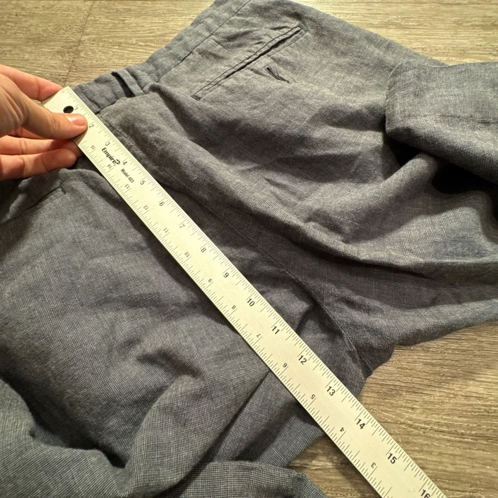 J Crew Pants Men 32 Blue Linen Blend Bowery Slim Fit Casual Summer Coastal 32x29
